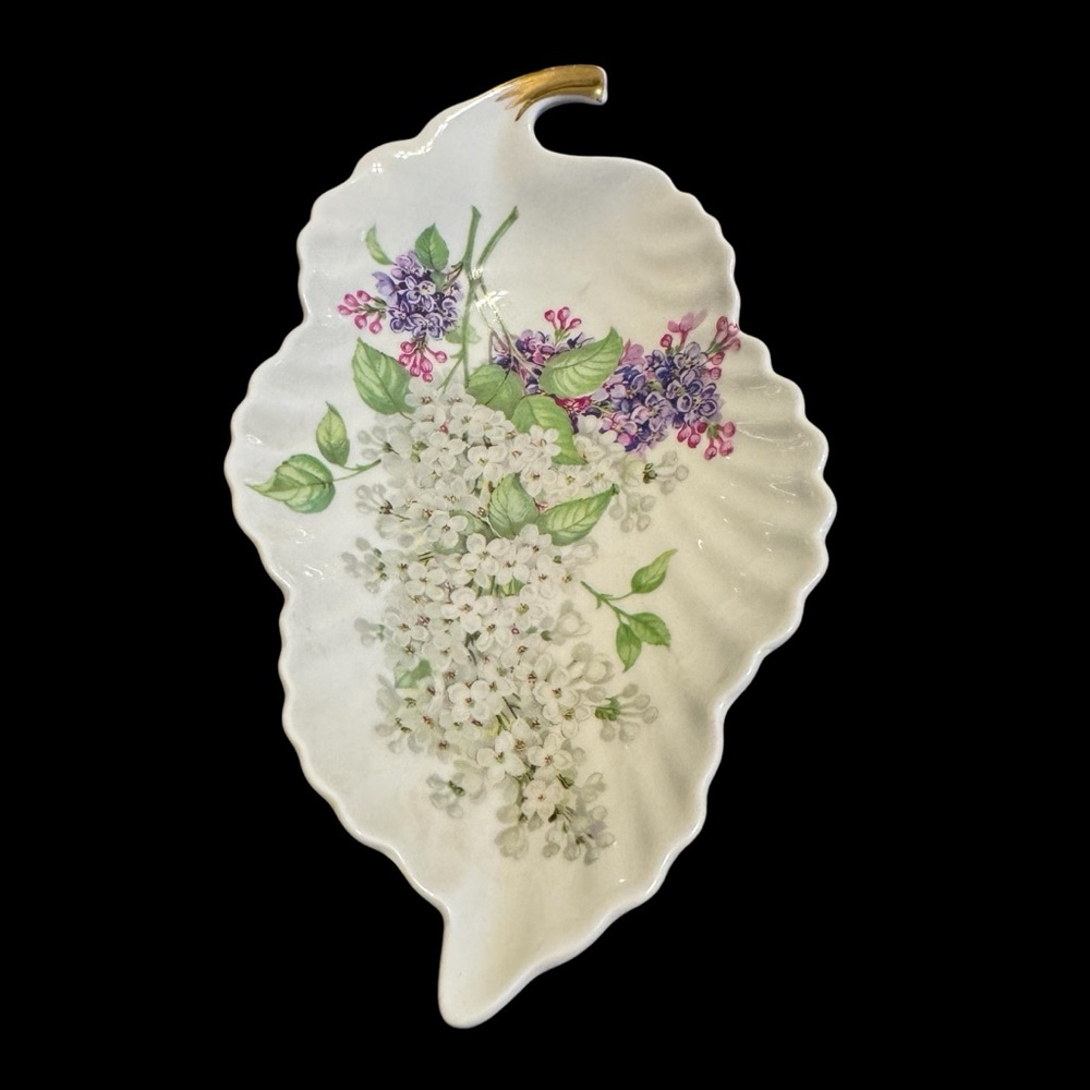 Old Nuremberg Bavaria Germany Leaf Shape Floral Dish